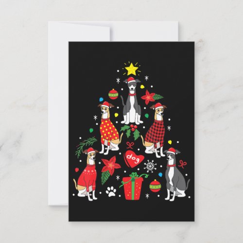 Italian Greyhound Christmas Ornament Tree Dog Mom RSVP Card