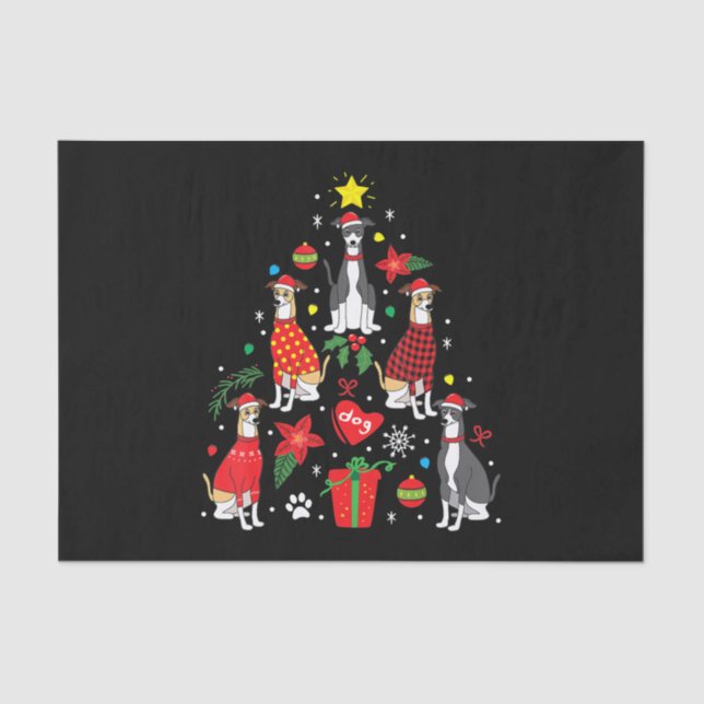 Italian Greyhound Christmas Ornament Tree Dog Mom Tissue Paper (Front)