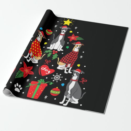 Italian Greyhound Christmas Ornament Tree Dog Mom Wrapping Paper