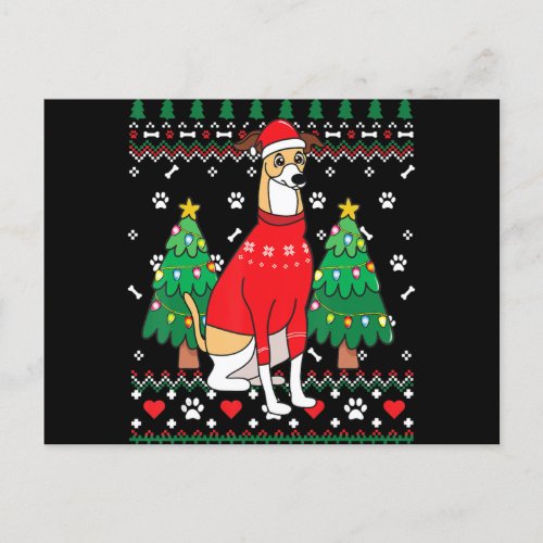 italian greyhound christmas ornament tree xmas dog announcement postcard