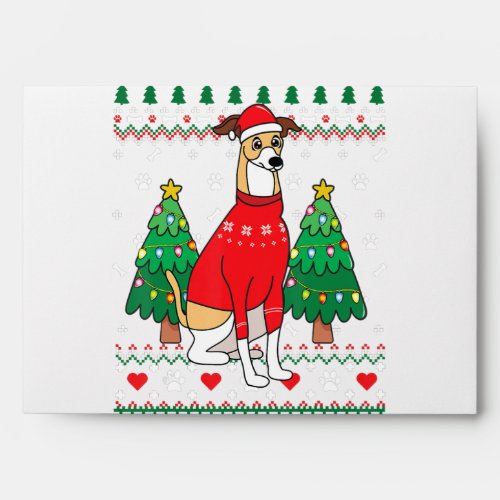 italian greyhound christmas ornament tree xmas dog envelope