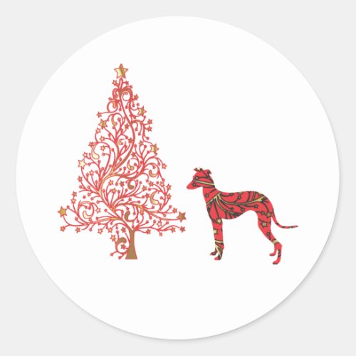 Italian Greyhound Christmas Stickers