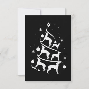 italian greyhound christmas tree dog lover RSVP card