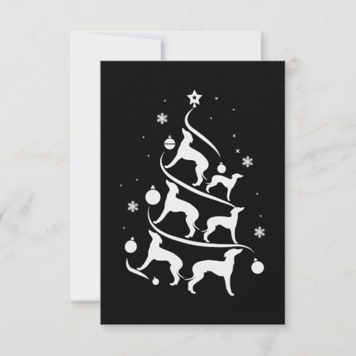 italian greyhound  christmas tree dog lover RSVP card