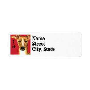 Italian Greyhound Color Block Label