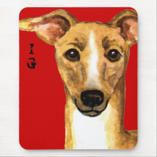 Italian Greyhound Color Block Mouse Pad