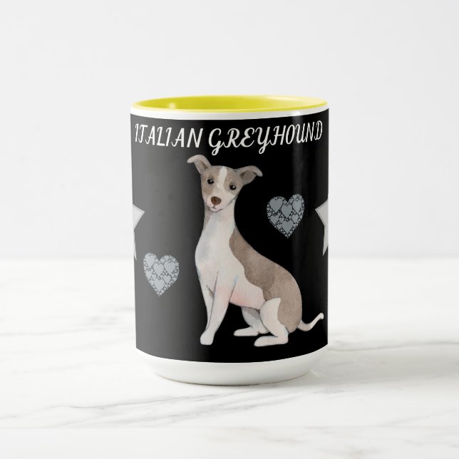 ITALIAN GREYHOUND COMBO TWO TONED MUG. MUG (Center)