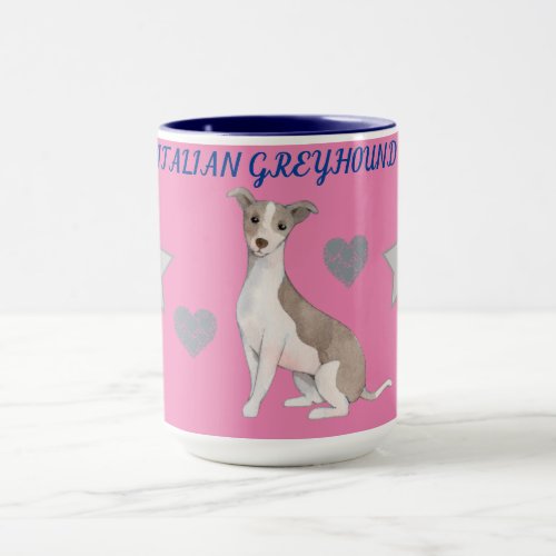 ITALIAN GREYHOUND COMBO TWO TONED MUG MUG