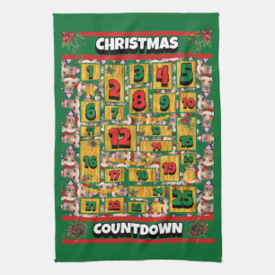 Italian Greyhound Countdown Christmas Advent Dog Kitchen Towel