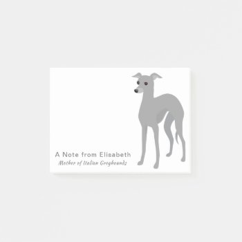 Italian Greyhound Custom Text And Colors Post-it Notes by DoodleDeDoo at Zazzle