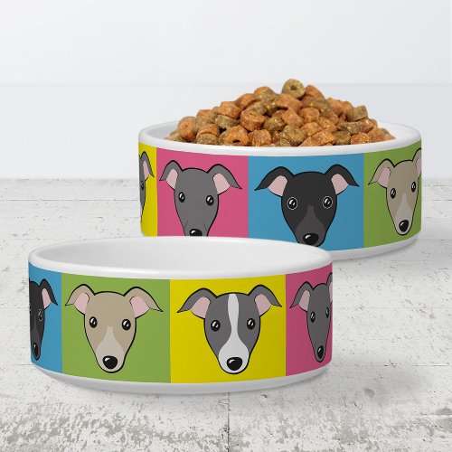 Italian Greyhound Cute cartoon Fun Pop art Pattern Bowl