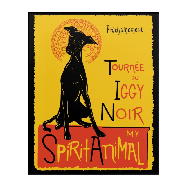 Italian Greyhound Cute Dog Wall Art (Front)