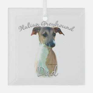 Italian Greyhound Dad 2 Glass Ornament