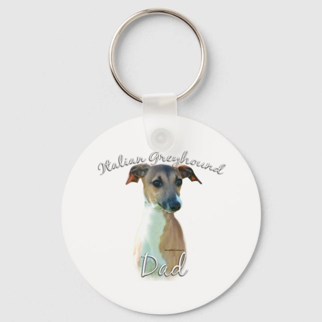 Italian Greyhound Dad 2 Keychain (Front)