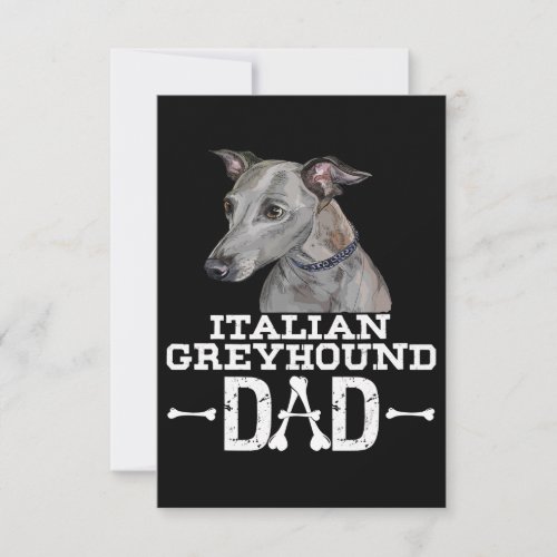 italian greyhound dad  dog lover fars day gift RSVP card