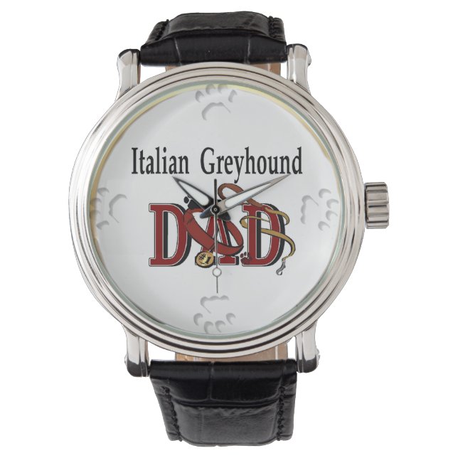 Italian Greyhound Dad Gifts Watch (Front)