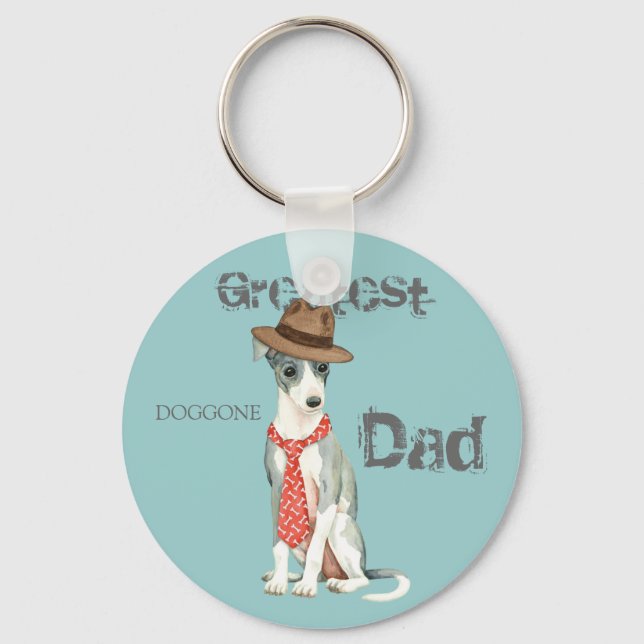 Italian Greyhound Dad Keychain (Front)