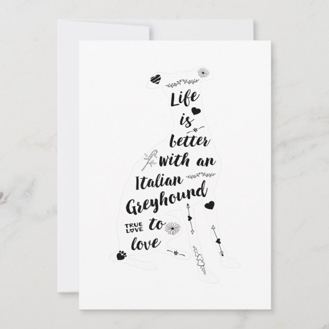 Italian Greyhound Design Italian Greyhound Dog Announcement (Front)