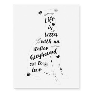 Italian Greyhound Design Italian Greyhound Dog Temporary Tattoos