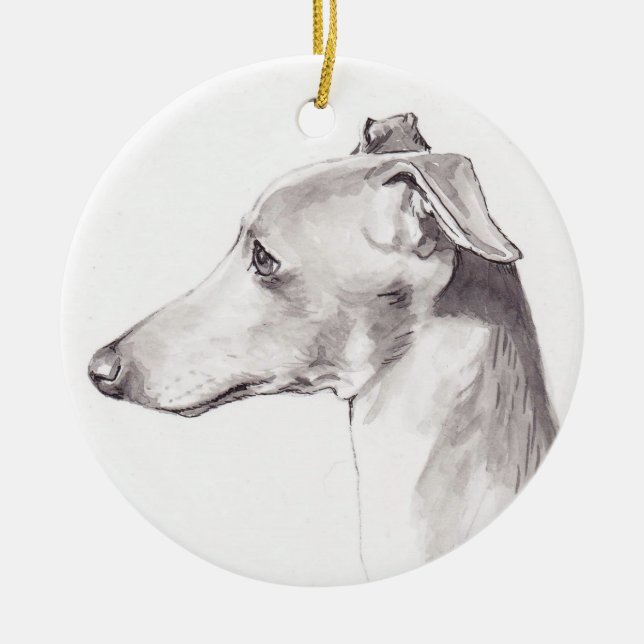 Italian Greyhound Dog Art Ornament (Front)