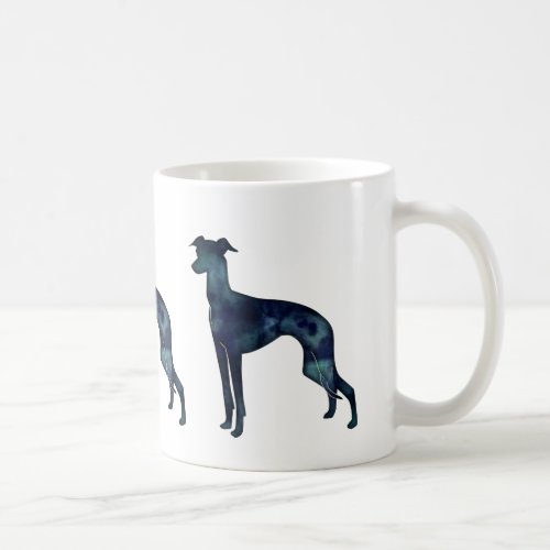 Italian Greyhound Dog Black Watercolor Silhouette Coffee Mug