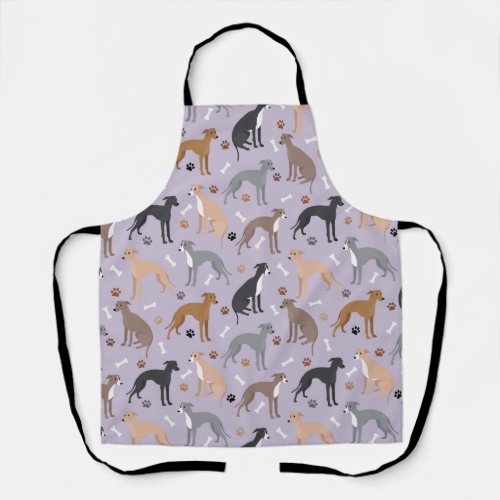 Italian Greyhound Dog Bones and Paws Apron