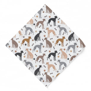 Italian Greyhound Dog Bones and Paws Bandana