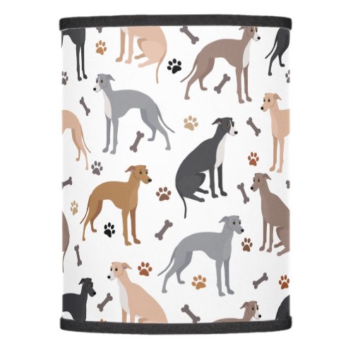 Italian Greyhound Dog Bones and Paws Lamp Shade