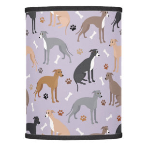 Italian Greyhound Dog Bones and Paws Lamp Shade