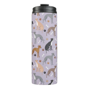 Italian Greyhound Dog Bones and Paws Thermal Tumbler