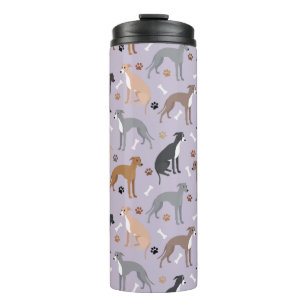 Italian Greyhound Dog Bones and Paws Thermal Tumbler