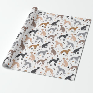 Italian Greyhound Dog Bones and Paws Wrapping Pape Paper