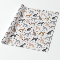 Italian Greyhound Dog Bones and Paws Wrapping Pape