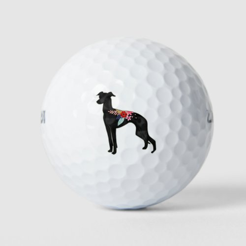 Italian Greyhound Dog Breed Bohemian Floral Saddle Golf Balls