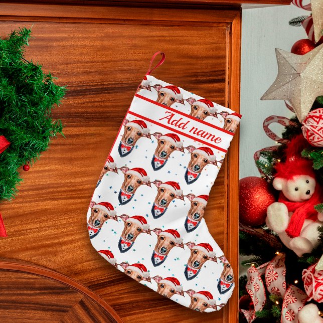 Italian Greyhound Dog Breed Christmas Small Christmas Stocking (Creator Uploaded)