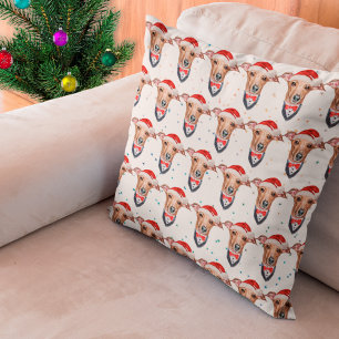 Italian Greyhound Dog Breed Christmas Throw Pillow