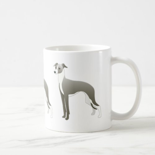 Italian Greyhound Dog Breed Illustration Silhouett Coffee Mug