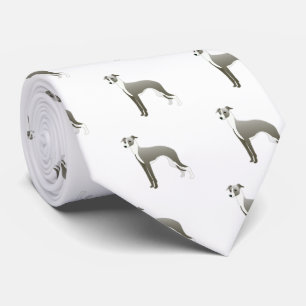 Italian Greyhound Dog Breed Illustration Silhouett Tie