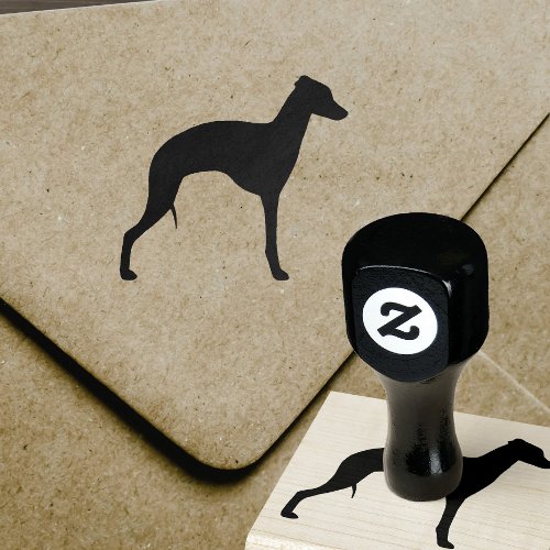 Italian Greyhound Dog Breed Silhouette Iggy Rubber Stamp