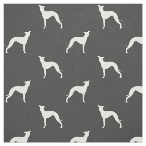 Italian Greyhound Dog Breed Silhouettes Patterned Fabric
