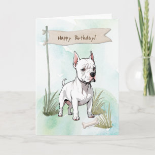 Italian Greyhound Dog Breed Under Birthday Sign Card