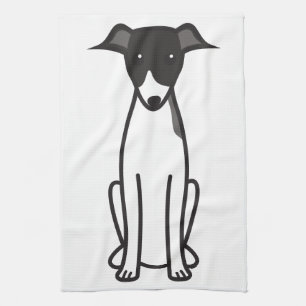 Italian Greyhound Dog Cartoon Kitchen Towel