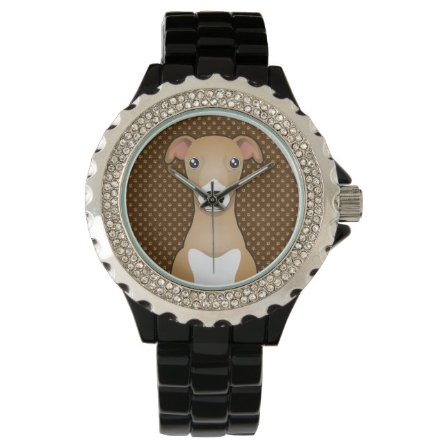 Italian Greyhound Dog Cartoon Paws Watch (Front)