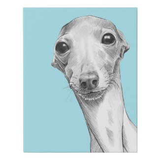 Italian Greyhound dog Cute Funny Sketch Portrait