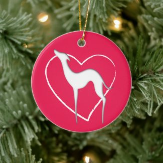 Italian Greyhound Dog elegant silhouette and heart