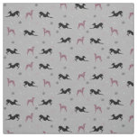 Italian Greyhound Dog Fabric with Pink Iggys
