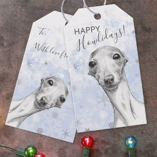 Italian Greyhound Dog Happy Howlidays Christmas Gift Tags