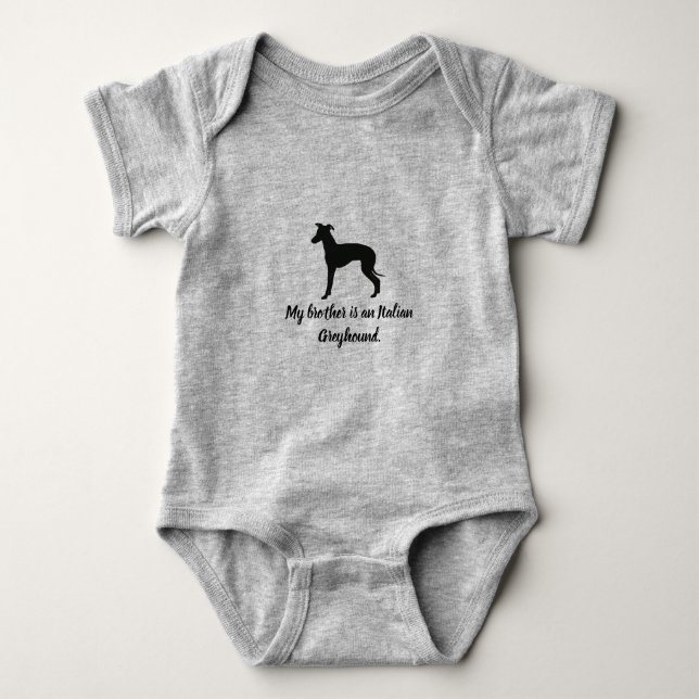 Italian Greyhound Dog Iggy Rescue  Kids Baby Bodysuit (Front)