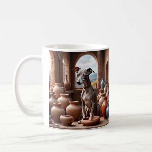 Italian Greyhound Dog in Pottery Room Coffee Mug