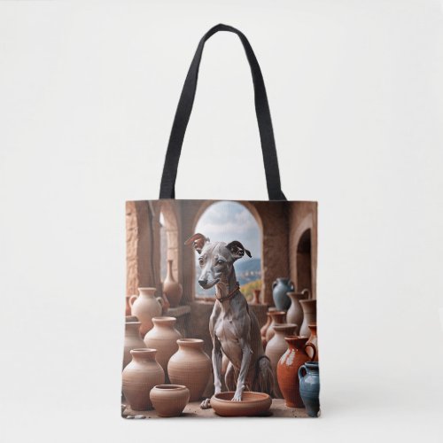 Italian Greyhound Dog In Pottery Room Tote Bag
